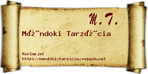 Mándoki Tarzícia névjegykártya
